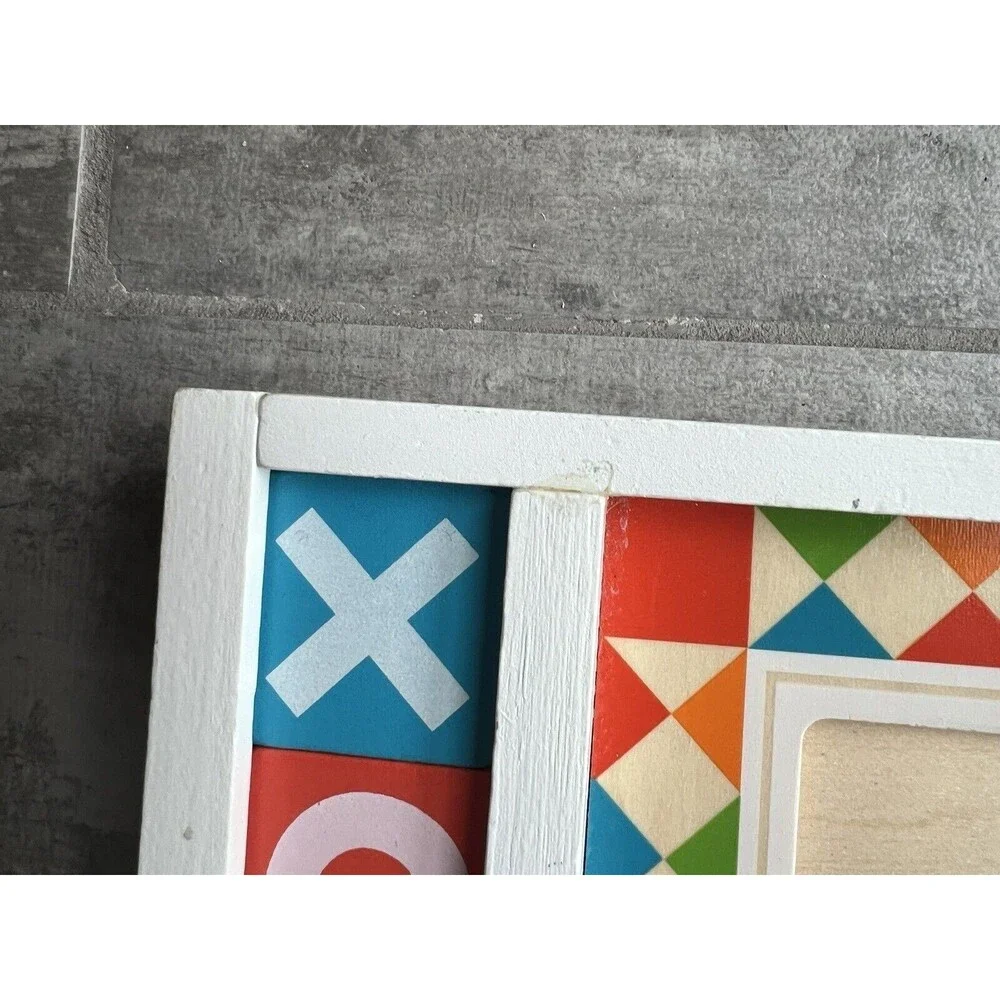 MELISSA & DOUG Wooden Tic Tac Toe Toddler Learning Board Game Montessori Play